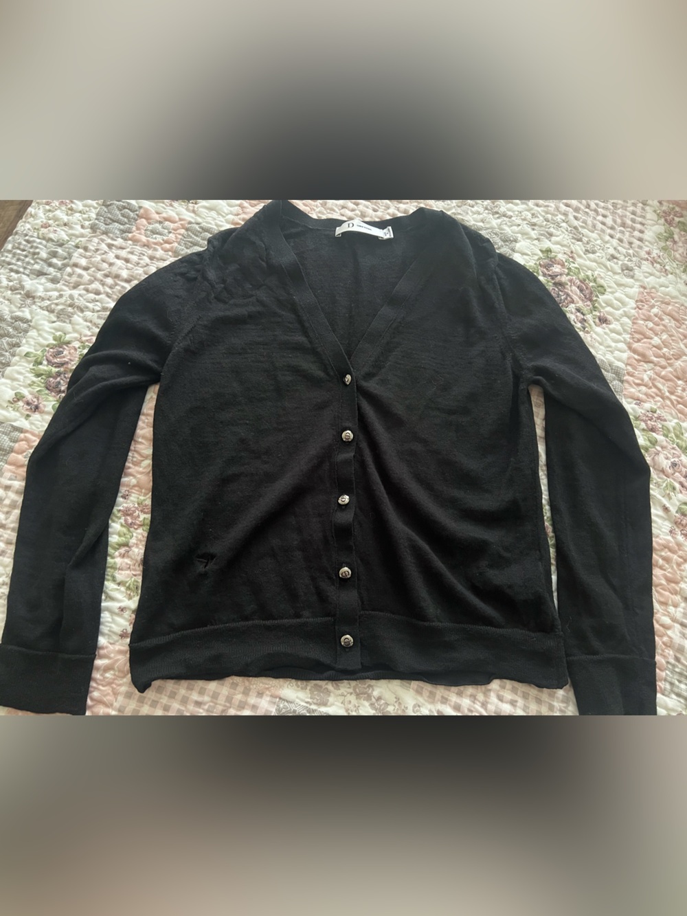 Dior Black V-Neck Button Front Cardigan